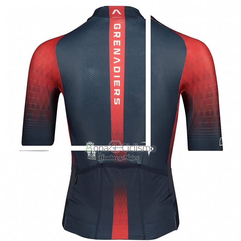Ineos Grenadiers Ropa Ciclismo Culotte Corto 2023 Mangas Cortas Negro Rojo